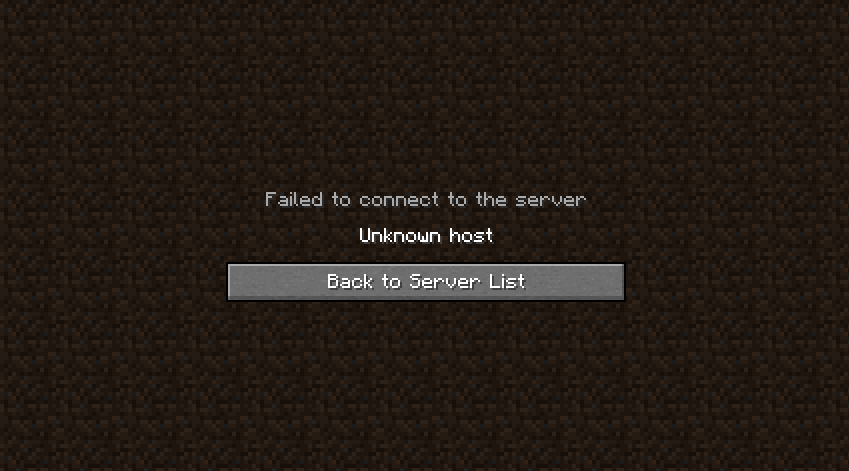 minecraft unknown host